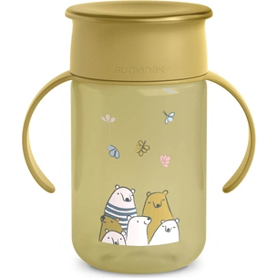 Поїльник-непроливайка Suavinex Bear Family 340 мл, +12 міс. жовта (402648) зображення 1