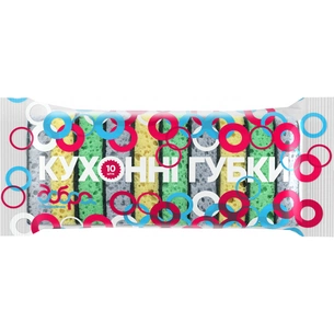 Губки кухонні Добра Господарочка GRAY 10 шт. (4820086521871) зображення 1