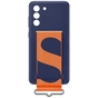 Чeхол-накладка Samsung Silicone Cover with Strap для Samsung Galaxy S21 FE SM-G990 Navy (EF-GG990TNEGRU) - уменьшенное изображение 4