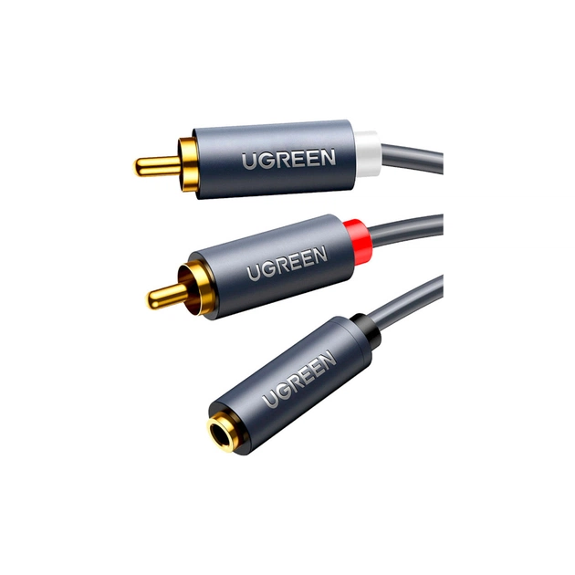 Кабель мультимедійний 3.5mm F to 2xRCA M 1.0m Black Ugreen (10588) - зображення 1