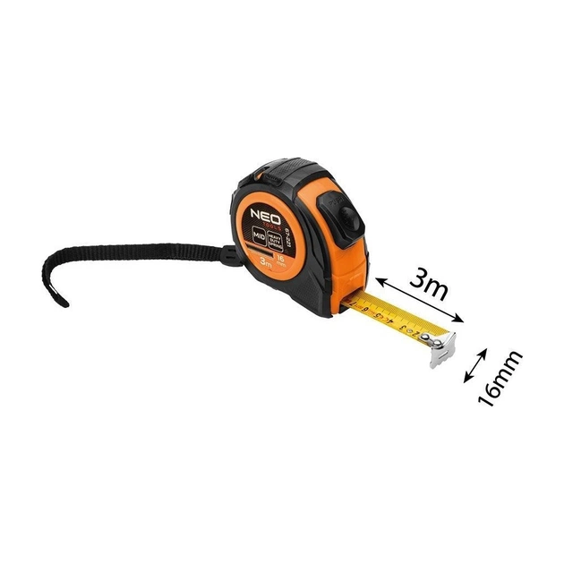 Рулетка Neo Tools 5мx16мм, з фіксатором змотування (67-221) - picture 5