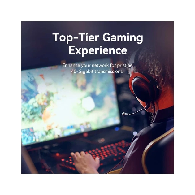 Патч-корд 1м STP cat 8 RJ-45 90° corner black Vention (IKLBF) - picture 6