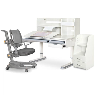 Парта з кріслом Mealux Montreal 2 (парта+тумба+крісло) (BD-670_2WG+Полка+Y-1030+C-12 GREY) зображення 1