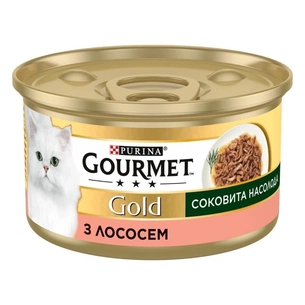 Консерви для котів Purina Gourmet Gold Соковита насолода з лососем 85 г (8445290823373) зображення 1