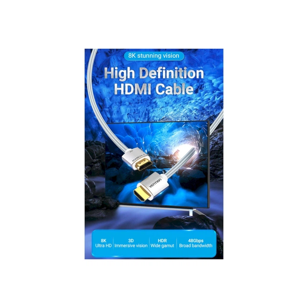 Кабель мультимедійний HDMI M to HDMI M 2.0m V2.1 8K60Hz silver Vention (ALCIH) - picture 9