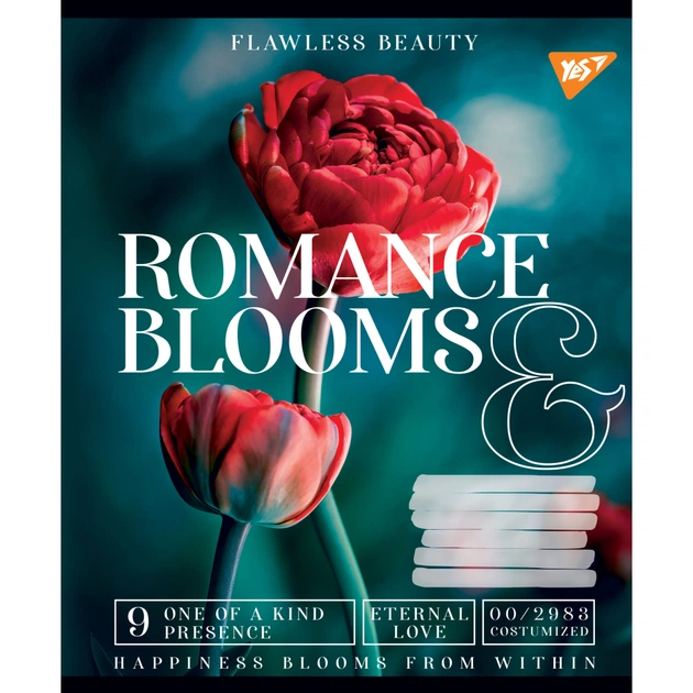 Зошит Yes А5 Romance blooms 36 аркушів, клітинка (766415) - зображення 1