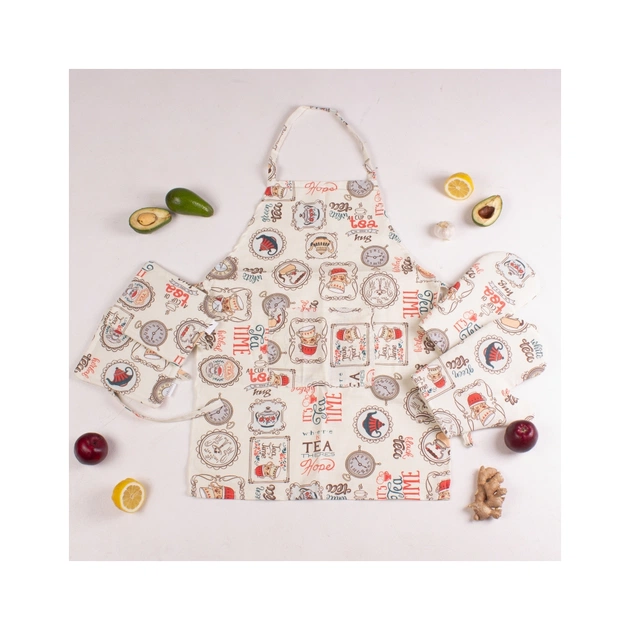 Фартух MirSon Набір №218 - Cream services дві прихватки + дві рукавички-прихватки + фартух (2200006754480) - picture 2