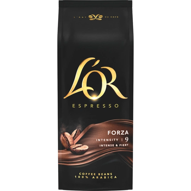 Кава L'OR Espresso Forza 100% Арабіка в зернах 1 кг (8711000400760) - зображення 1