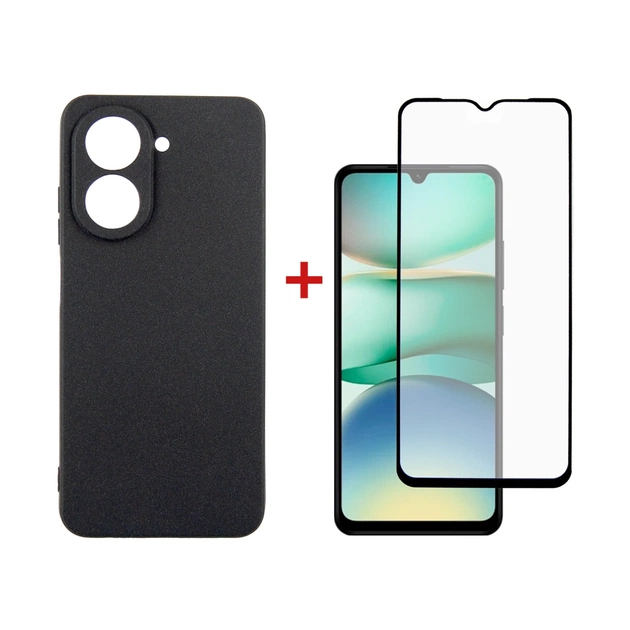 Чохол до мобільного телефона Dengos Xiaomi Redmi A5 Case Carbon + Glass (Black) (DG-KM-152) - зображення 1