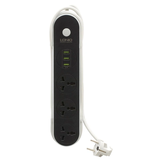 Мережевий фільтр живлення LDNIO SC3301, 3 роз+3USB (SC3301) - изображение 1