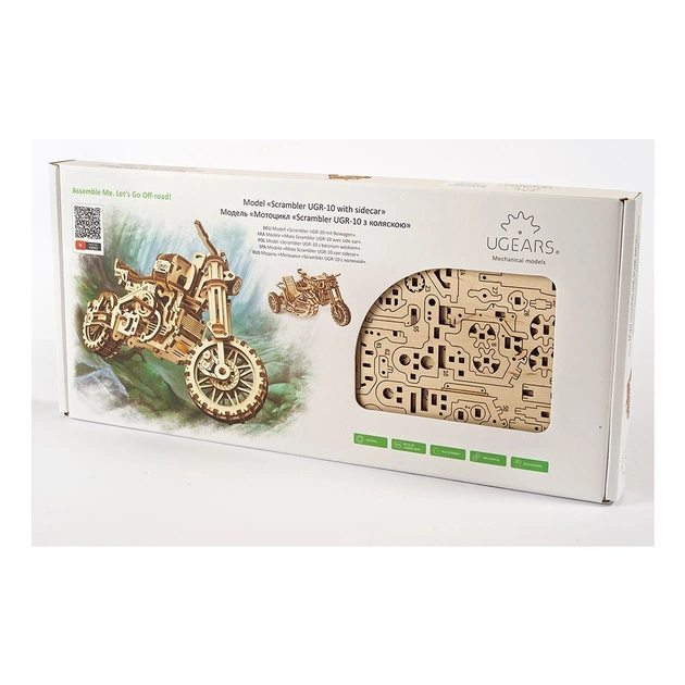 Конструктор Ugears Scrambler UGR-10 з мотоколяскою (70137) - изображение 11