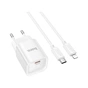 Зарядний пристрій HOCO C146A Charm USB-C PD20W + cable USB-C to Lightning White (6942007630252) - зменшене зображення 2