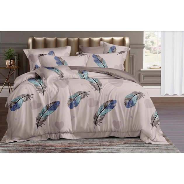 Постільна білизна MirSon Сатин 22-1310 Peacock feathers 143 х 210 (2200004342368) - изображение 1