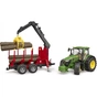 Спецтехніка Bruder трактор John Deere 7R 350 з причепом, краном та колодами (03154) - зменшене зображення 9