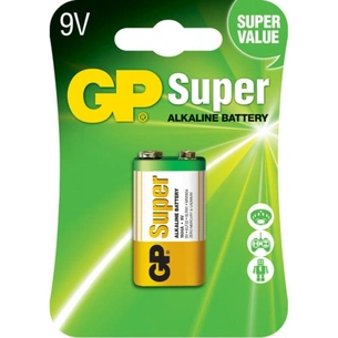 Батарейка Gp Крона Super Alcaline 6F22 / 6LR61 9V * 1 (1604A-5UE1 / 4891199002311) зображення 1