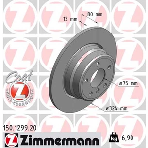 Гальмівний диск ZIMMERMANN 150.1299.20 зображення 1