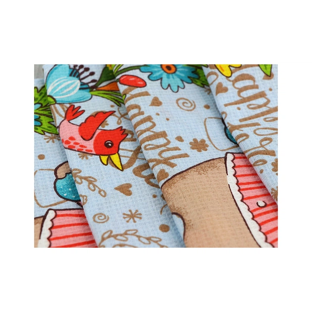 Рушник Руно Набір вафельних Великодній Зайчик блакитний 45х60 см 3 шт (710Т_ Пасхальний Зайчик блакитний) - picture 4