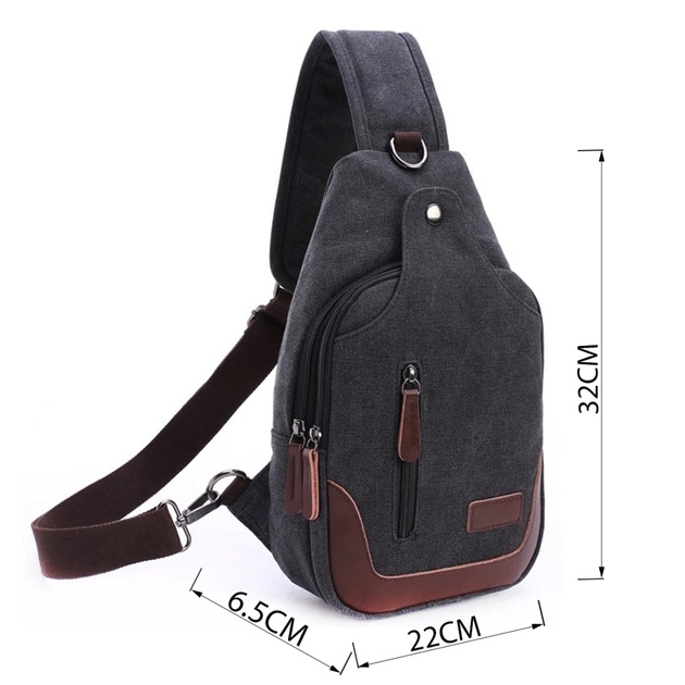 Сумка Vintage Через плече текстильна Чорна (20077) - зображення 4