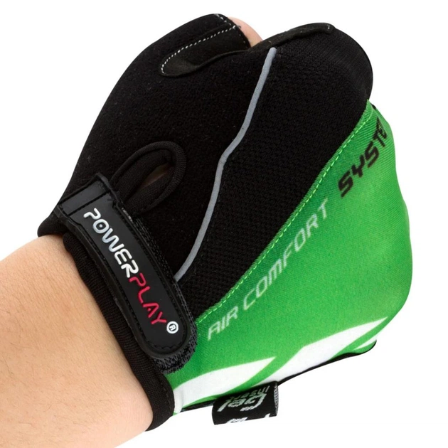 Велорукавиці PowerPlay 5024 Black/Green XS (5024B_XS_Green) - зображення 5