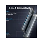 Концентратор Vention USB-C 5-in-1 3xUSB 3.0 + HDMI 4K60Hz + USB-C PD100W gray (TGMHB) - зменшене зображення 4