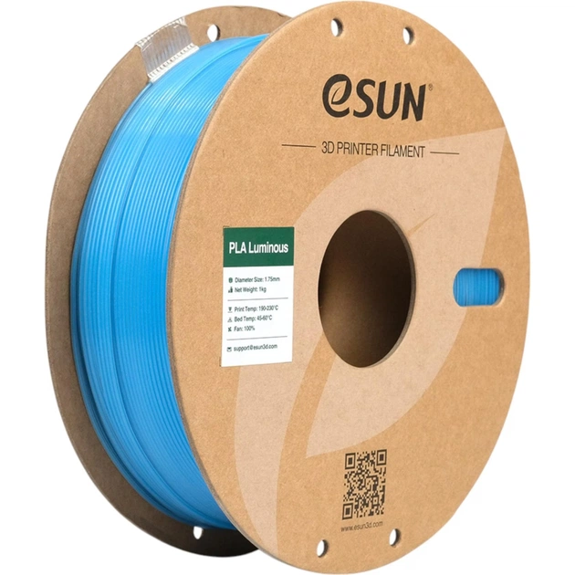 Пластик для 3D-принтера eSUN PLA- Luminous 1.75мм 1kg BLUE (PLA-P175LU1) - изображение 1