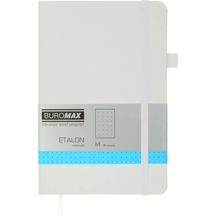 Книга записная Buromax Etalon 125x195 мм 96 листов в точку обложка из искусственной кожи Белая (BM.291360-12) изображение 1