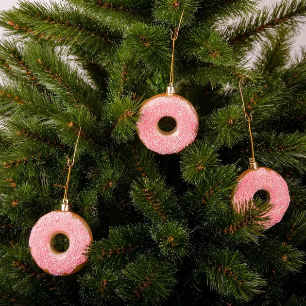 Ялинкова іграшка Chomik пластикові Пончики 3 шт, 8см, рожеві (5901292677169_3) - picture 3