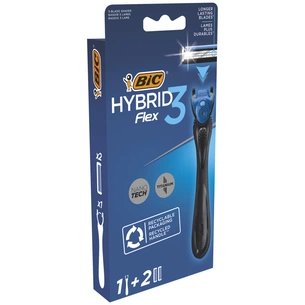Бритва Bic Flex 3 Hybrid с 2 сменными картриджами (3086123519114) изображение 1