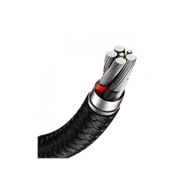 Дата кабель USB 2.0 AM to USB-C 1.0m Cafule Metal 66W black Baseus (CAKF000101) - picture 7
