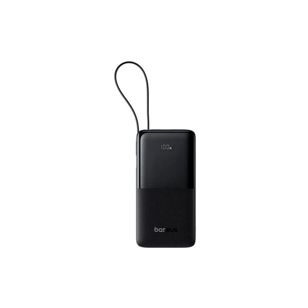 Батарея універсальна Baseus Bipow 2 Digital Display 20000mAh 20W with Built-in USB-C Cable Black (P10077101113-01) - зображення 1