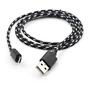 Дата кабель USB 2.0 AM to Micro 5P 2color nylon 1m black Vinga (VCPDCMBN31BK) - зменшене зображення 3