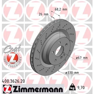 Гальмівний диск ZIMMERMANN 400.3626.20 зображення 1