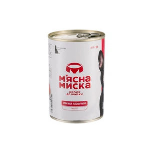 Консерви для собак М'ясна Миска паштет з яловичиною 415 г (4820255190303) зображення 1