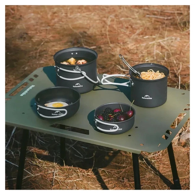 Набір туристичного посуду Naturehike NH18T018-G, алюміній, 2 каструлі, 2 кришки (6927595785515) - picture 11