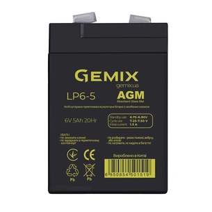 Батарея до ДБЖ Gemix 6В 5Ач (LP6-5) зображення 1