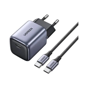 Зарядний пристрій Ugreen 1xUSB 30W (USB-C) Gan PD Nexode Mini + PD cable Grey CD319 (25257) зображення 1