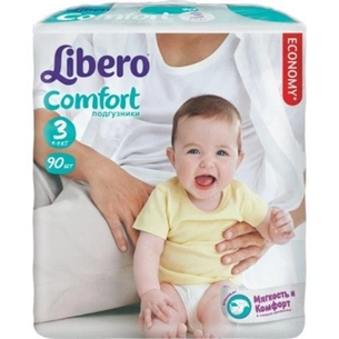 Підгузки Libero Comfort 3 (4-9 кг), 90 шт (7322540556483) зображення 1