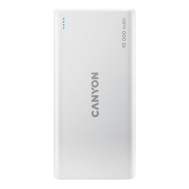 Батарея універсальна Canyon PB-108 10000mAh, Input 5V/2A, Output 5V/2.1A(Max), white (CNE-CPB1008W) - зображення 1