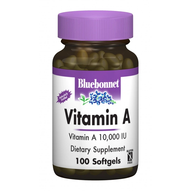 Витамин Bluebonnet Nutrition Витамин А 10000, 100 желатиновых капсул (BLB-00298) - изображение 1