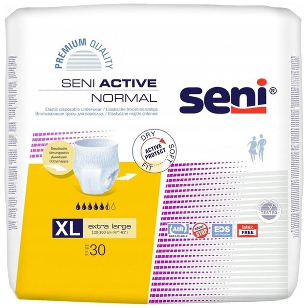 Підгузки для дорослих Seni Active Normal Extra Large 120-160 см 30 шт (5900516693893) - зображення 1