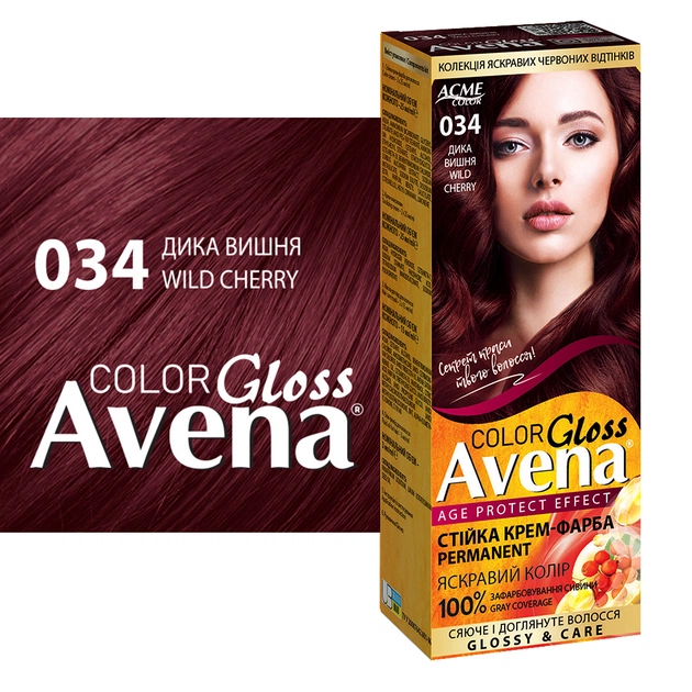 Фарба для волосся Acme Color Avena Gloss Color Стійка 034 - Дика вишня (4823115502681) - picture 4