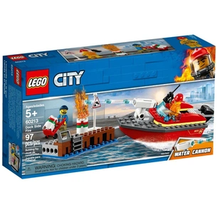 Конструктор LEGO City Пожежа на причалі 97 деталей (60213) зображення 1