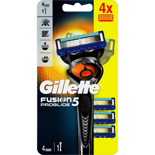Бритва Gillette Fusion5 ProGlide Flexball з 4 змінними картриджами (7702018556298) - изображение 1