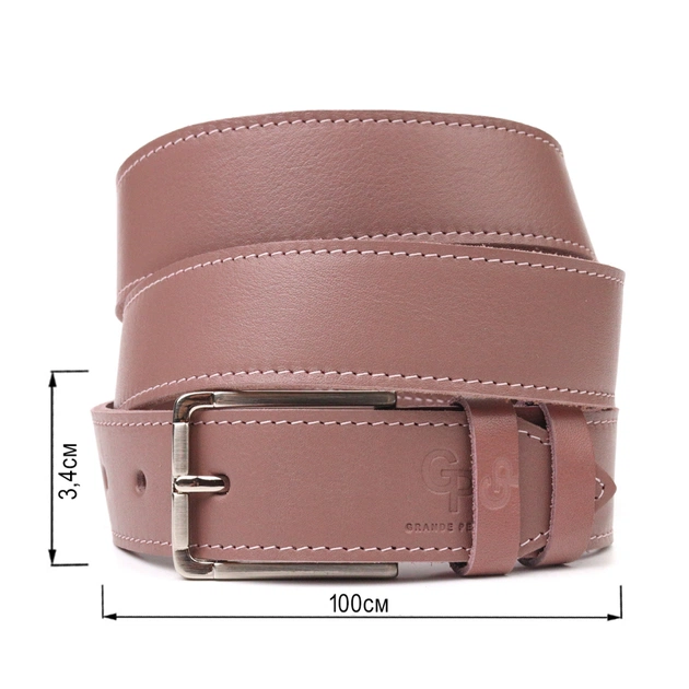 Ремінь Grande Pelle Жіночий з натуральної шкіри Рожевий (21459) - зображення 3