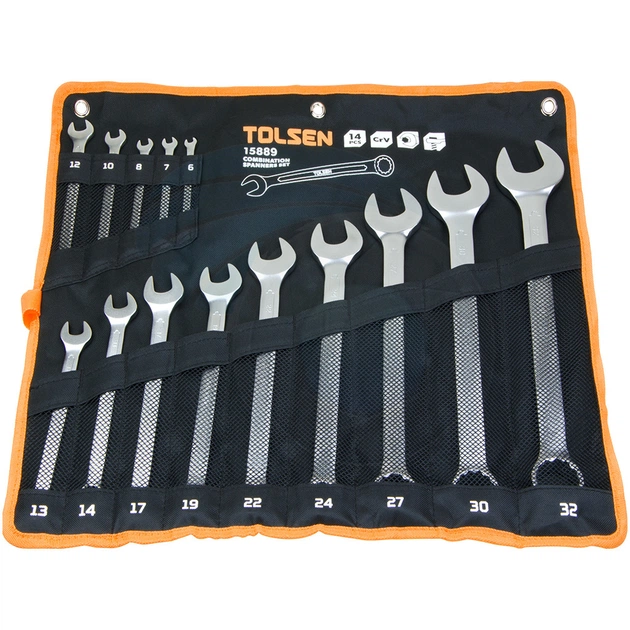 Ключ Tolsen комбінованих у чохлі 14 шт (15889) - picture 4