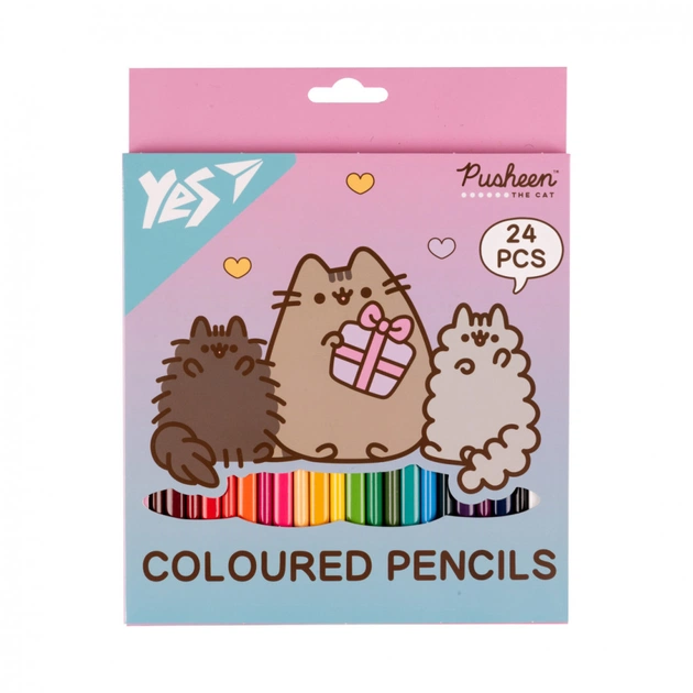 Карандаши цветные Yes 24 цветов Pusheen Stormy and Pip (290741) - изображение 1