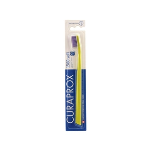 Зубна щітка Curaprox CS 1560 Soft М'яка D 0.15 мм Салатова з фіолетовою щетиною (CS 1560-08) зображення 1
