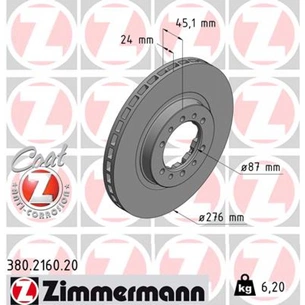 Гальмівний диск ZIMMERMANN 380.2160.20 зображення 1