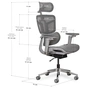 Офісне крісло Mealux S4 Air Grey (HF-S4 M/G) - зменшене зображення 10