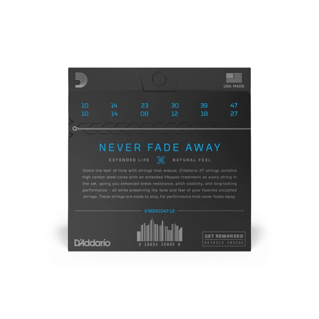 Струни для гітари D'Addario XT 80/20 Bronze Light 12-String (10-47) (XTABR1047-12) - picture 3